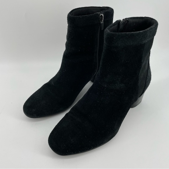 Clarks Womens Unstructured Ankle Boots Black Leather Block Heel 6.5M - Picture 3 of 10